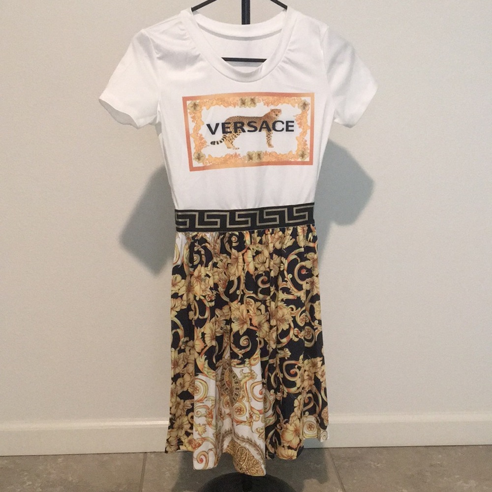 Baruqe Printed High Waist Skater Dress